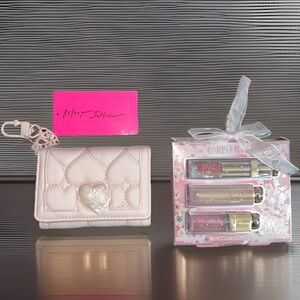 Betsey Johnson Quilted Wallet & Lip Set